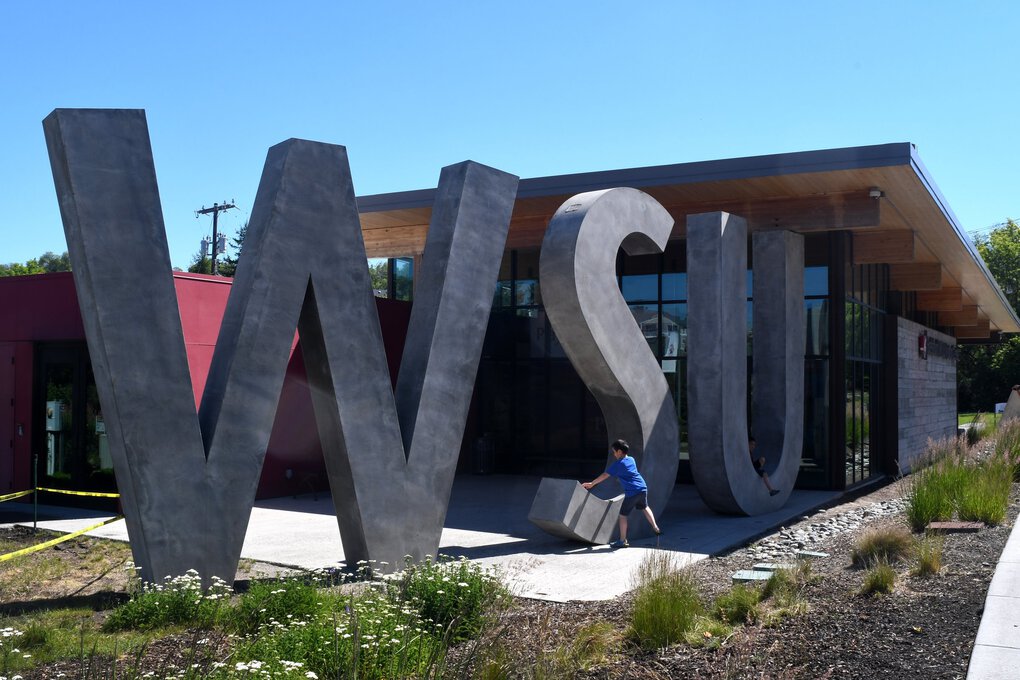 Outside Brelsford WSU Visitor Center. (JiaYing Grygiel / Special to The Seattle Times)