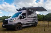 MoonShade vehicle awning mounted to camper van